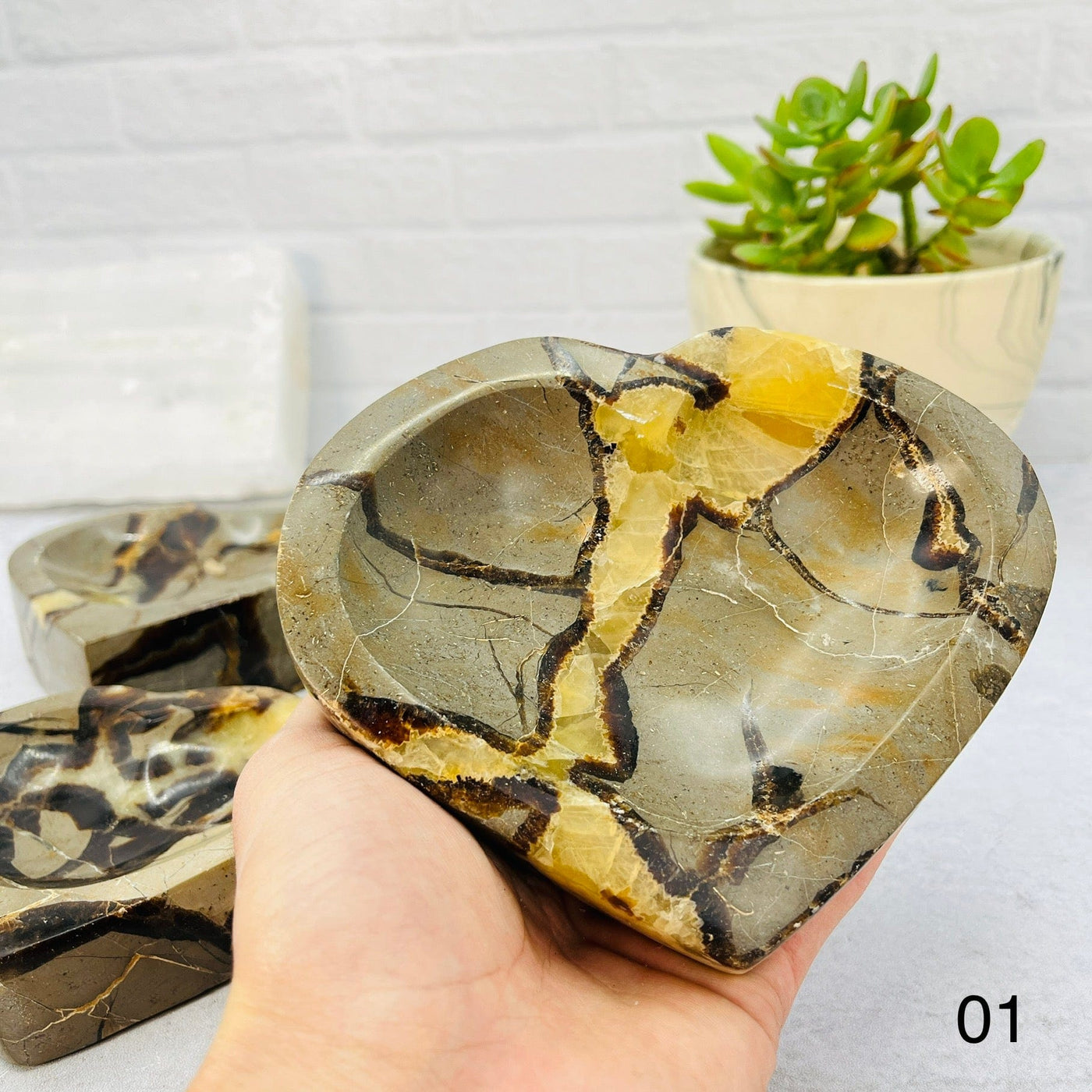Septarian Heart Bowl - Front View - #01