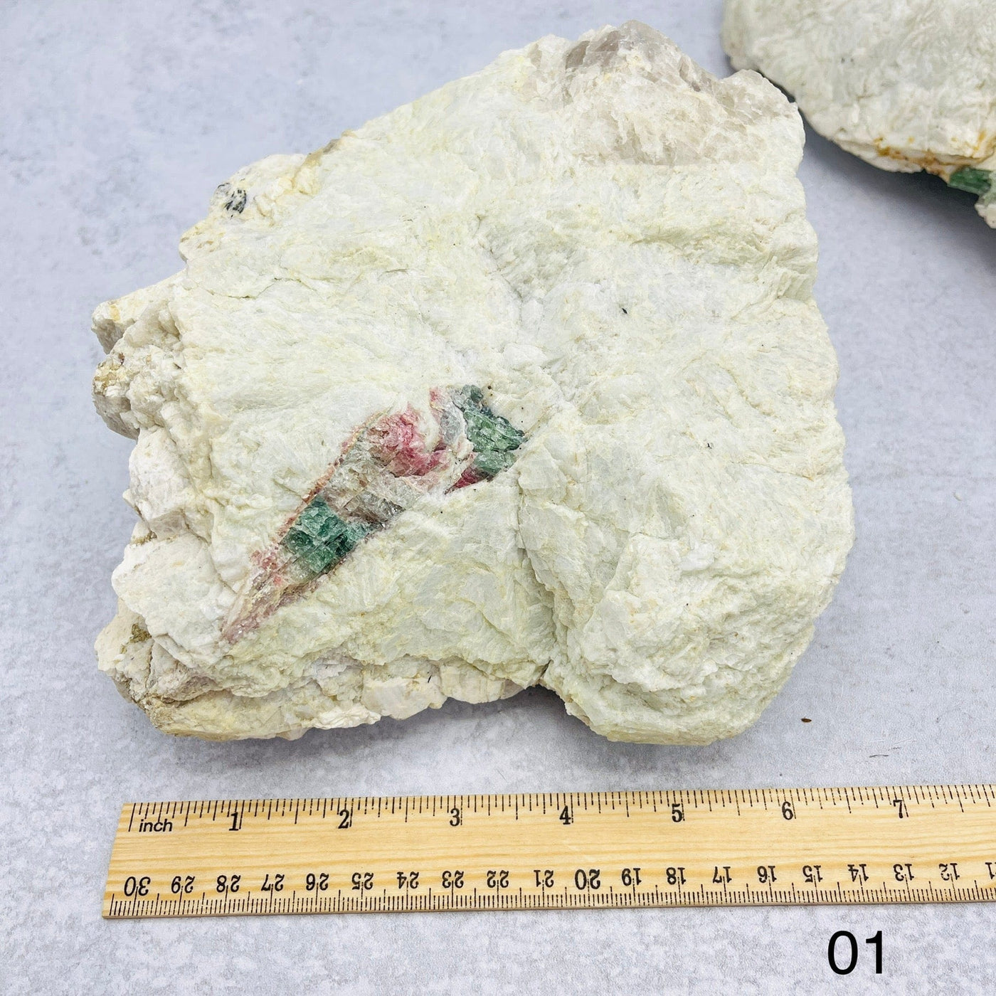 Quartz Watermelon Tourmaline Formation - With Measurements