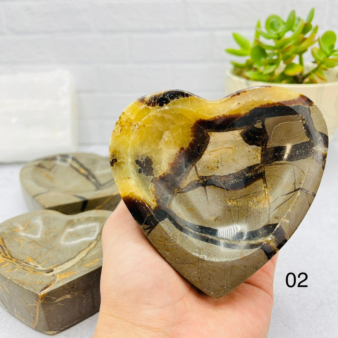 Septarian Heart Polished Bowl- Front View - #2