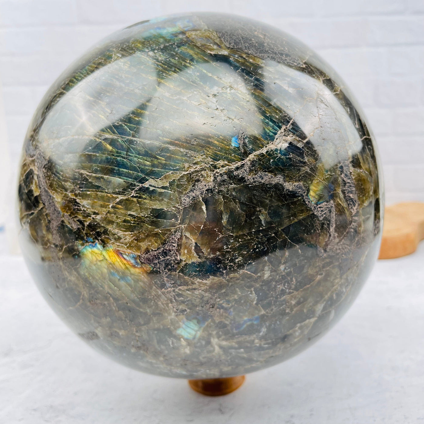 Labradorite Sphere - OOAK- Gigantic - front
