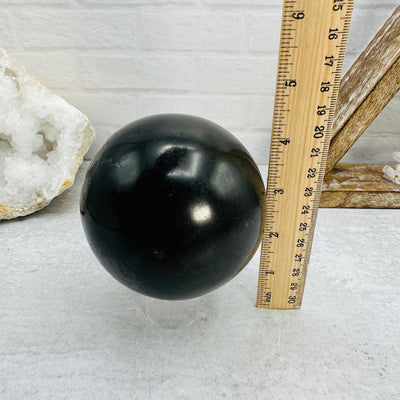  Black Tourmaline Spheres - OOAK - with measurements