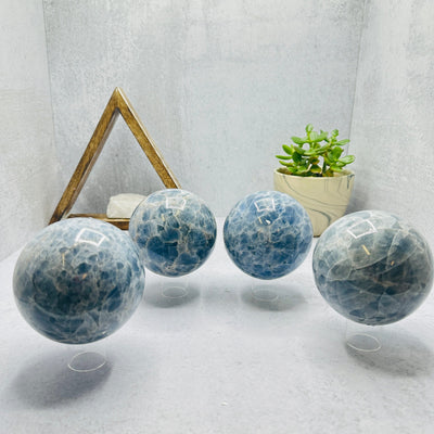 Blue Calcite Polished Spheres -- You Choose