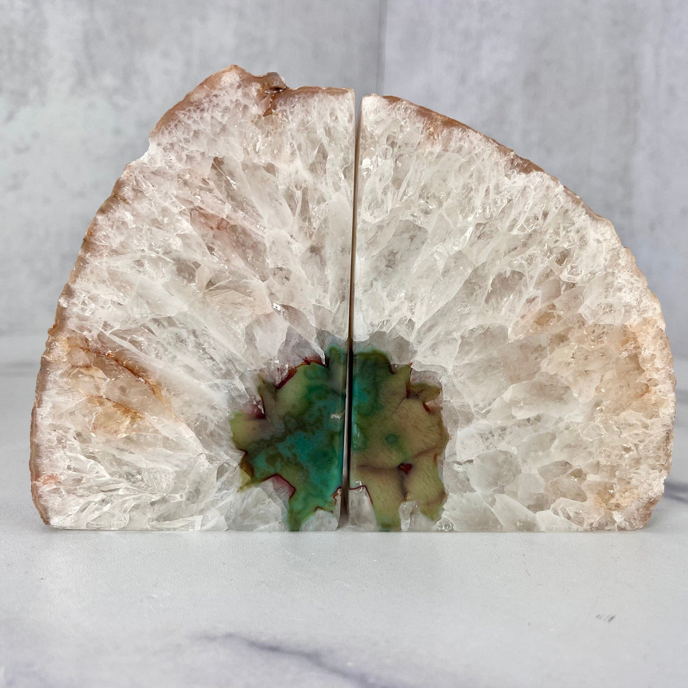 Agate Book End Pair - Dyed Green - 1 to 3 pounds (RK1-07)