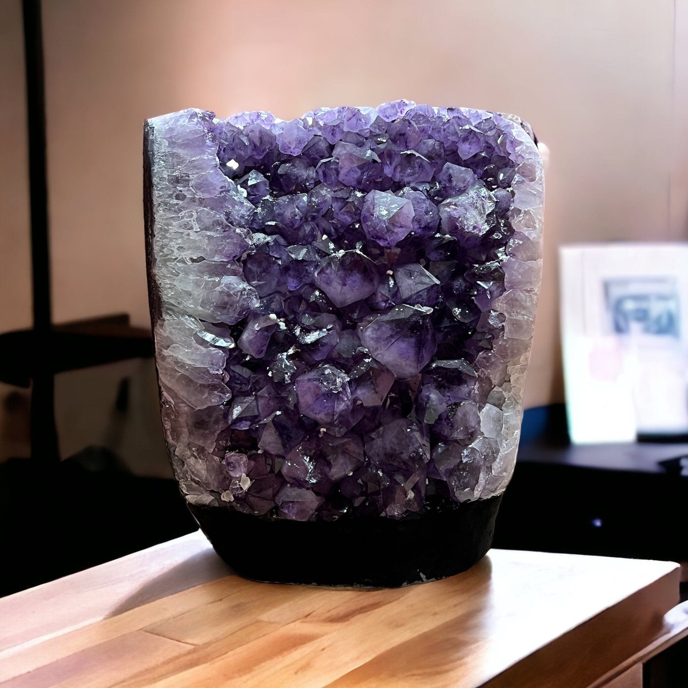 Large Amethyst Crystal Cluster Cut Base