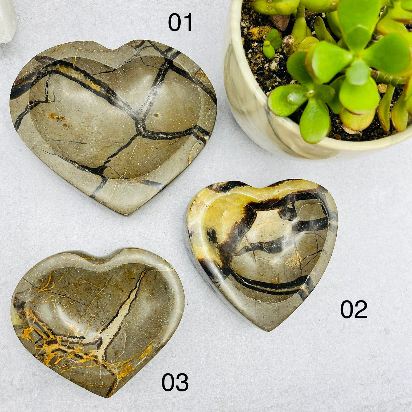 Septarian Heart Polished Bowl - You Choose 