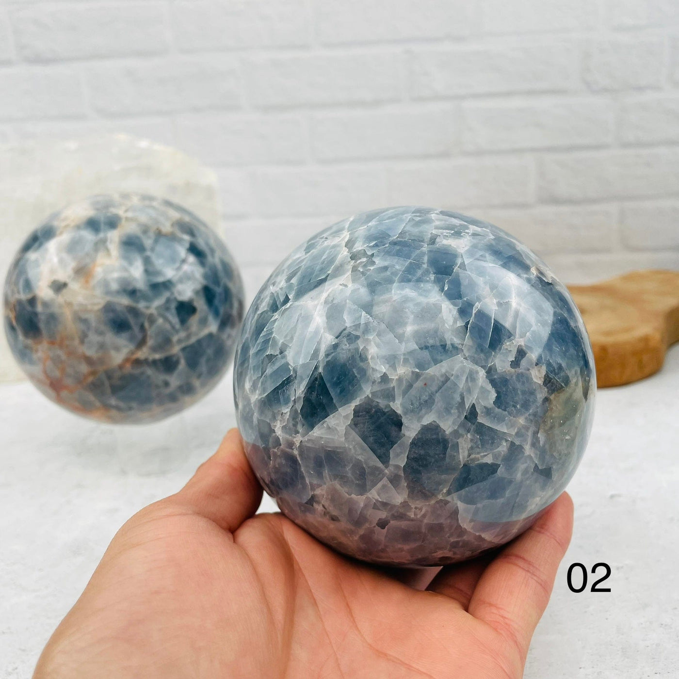 Blue Calcite Polished Sphere - You Choose -02