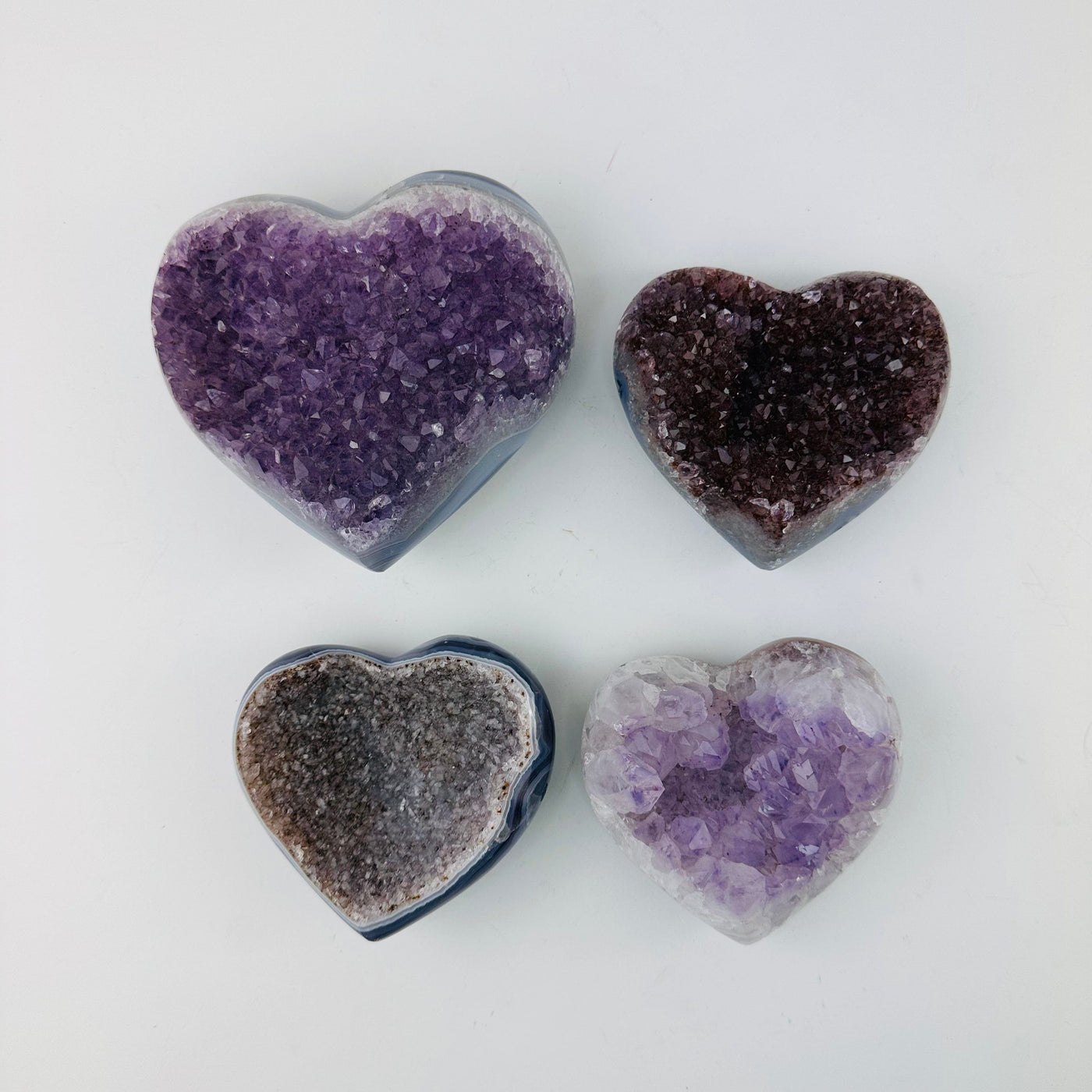 4Amethyst Crystal Gemstone Hearts for you to see the choices available