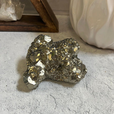Pyrite with Hematite Cluster
