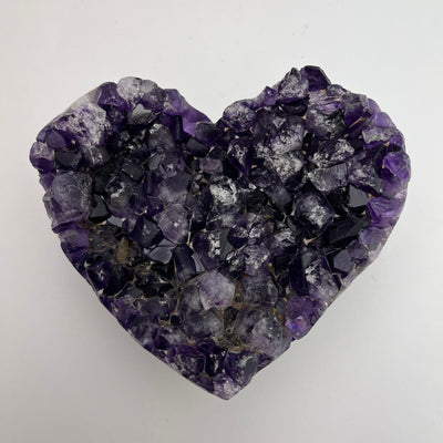 Purple Amethyst Heart Druzy Crystal top view