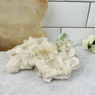 Green Apophyllite with Stilbite Zeolites - Home Decor