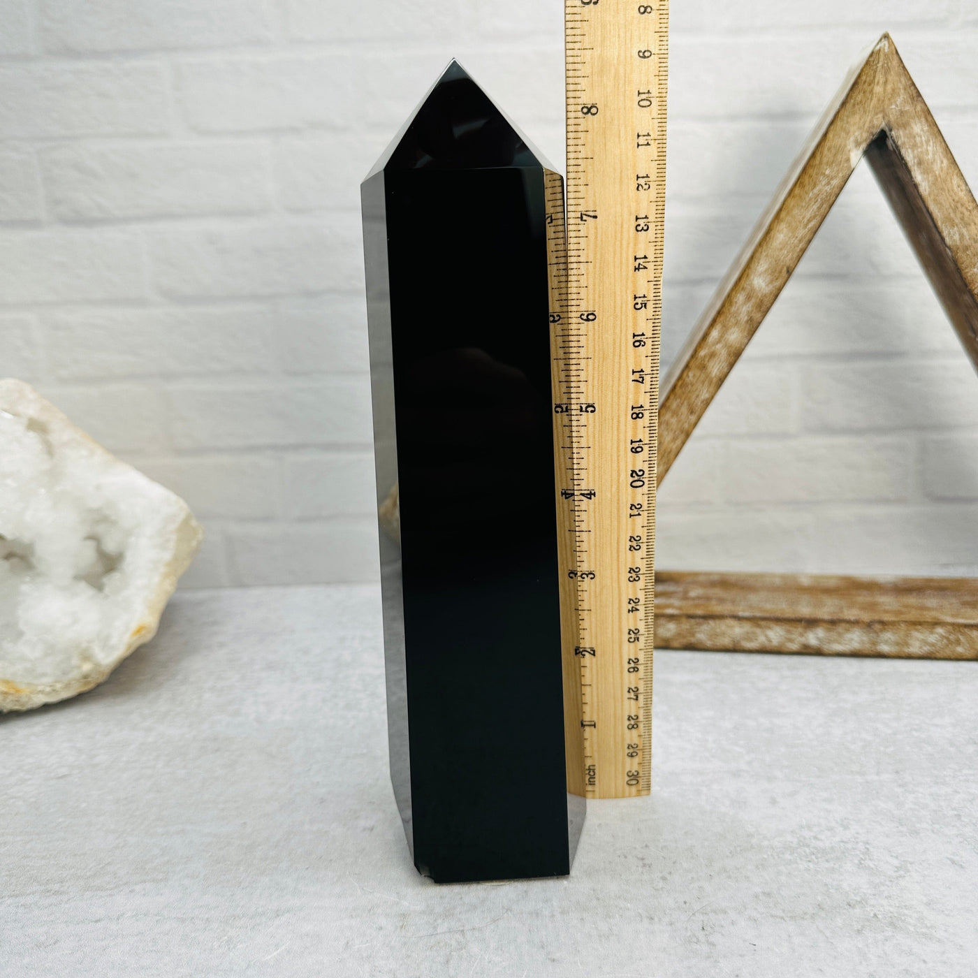 Black Obsidian Polished Point - OOAK- with measurement