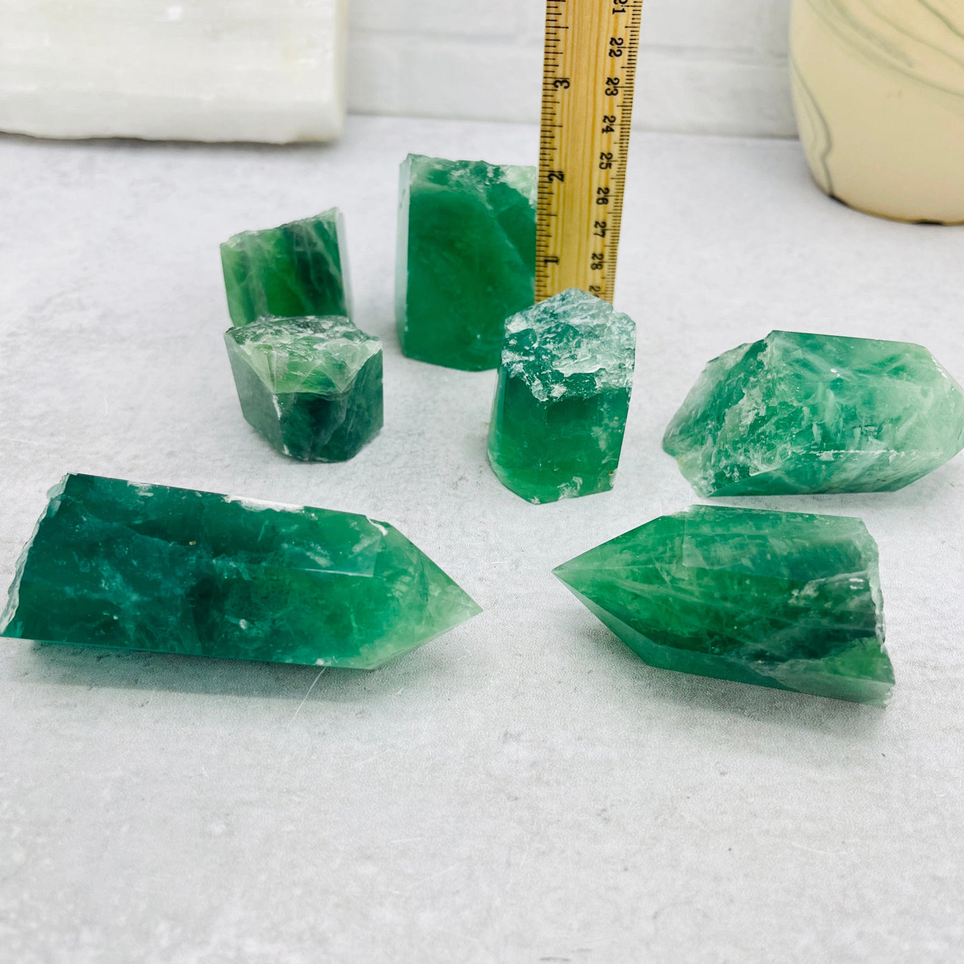  Green Fluorite Crafters 2.5lb Bag - With Measurements