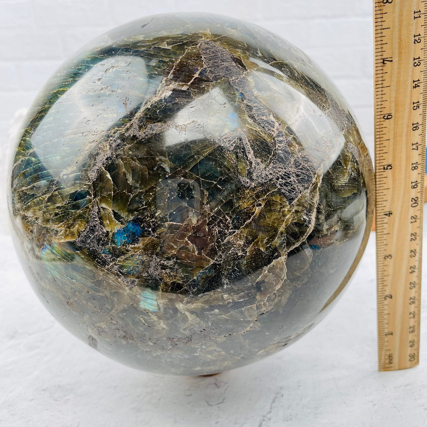 Labradorite Sphere - OOAK- Gigantic - with measurements