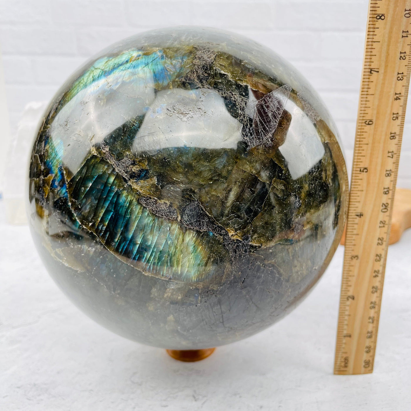 Labradorite Sphere - OOAK- Massive- with measurements