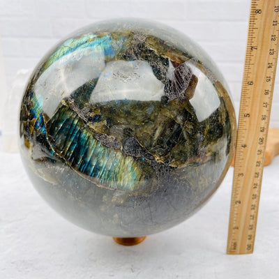 Labradorite Sphere - OOAK- Massive- with measurements