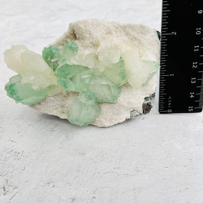 Green Apophyllite with Stilbite Crystal Clusters Zeolites - With Measurements