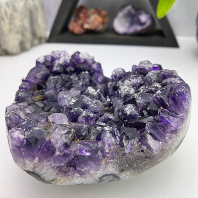 Purple Amethyst Heart Druzy Crystal