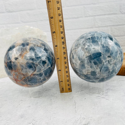 Blue Calcite Polished Sphere - You Choose- with measurements