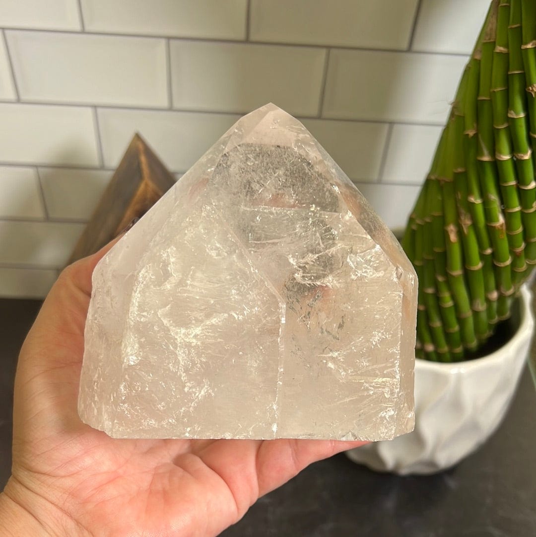Crystal Quartz Wide and short point.
