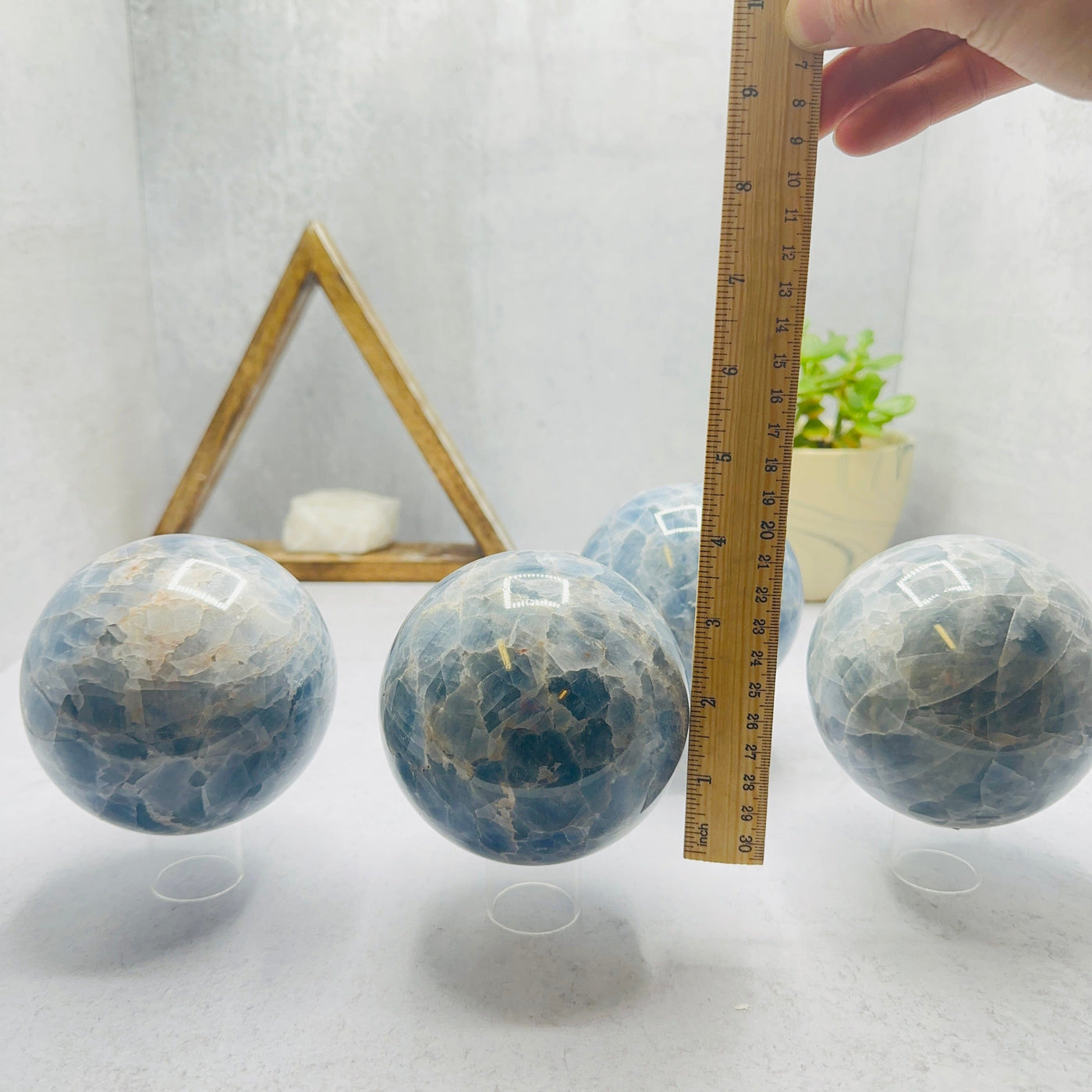 Blue Calcite Polished Spheres -- You Choose- with measurements