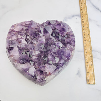 Agate Druzy Heart (DOOAK-) Top View with Measurement Refernce 