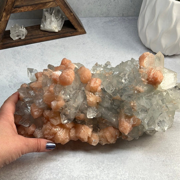 Apophyllite with Peach Stillbite Diamond Fisheye Statement Piece outlet