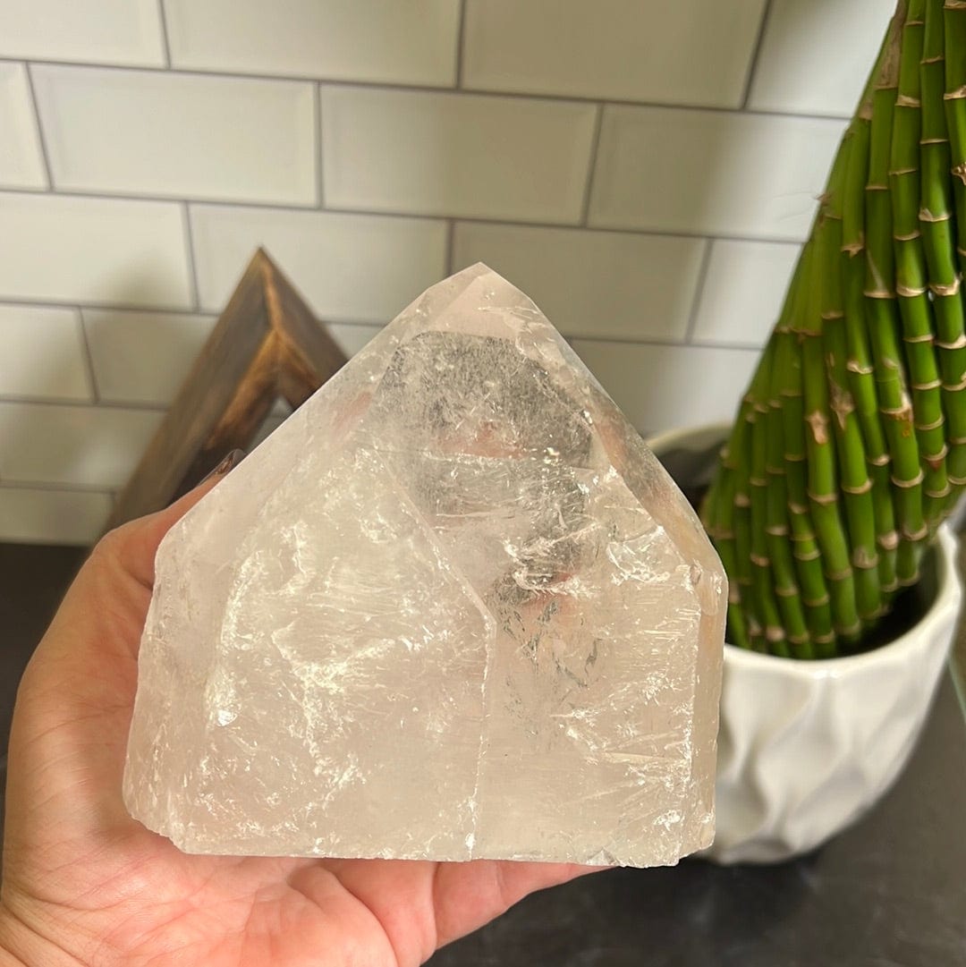 Crystal Quartz Wide and short point.