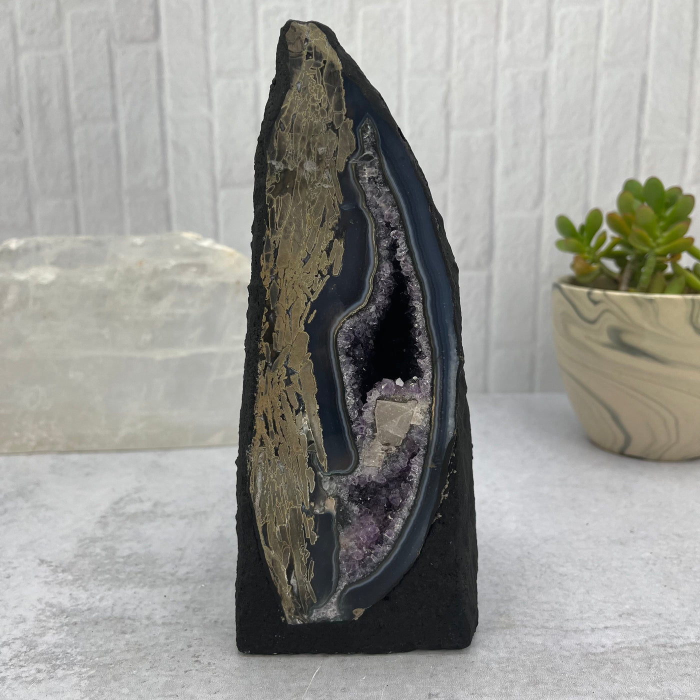 Amethyst Cathedral Geode Crystal - OOAK- front view