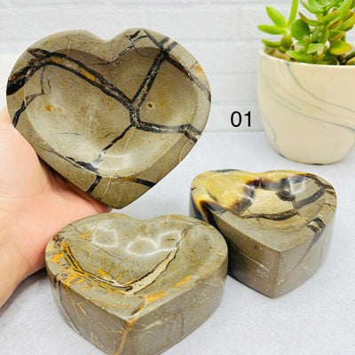 Septarian Heart Polished Bowl- Front View #1