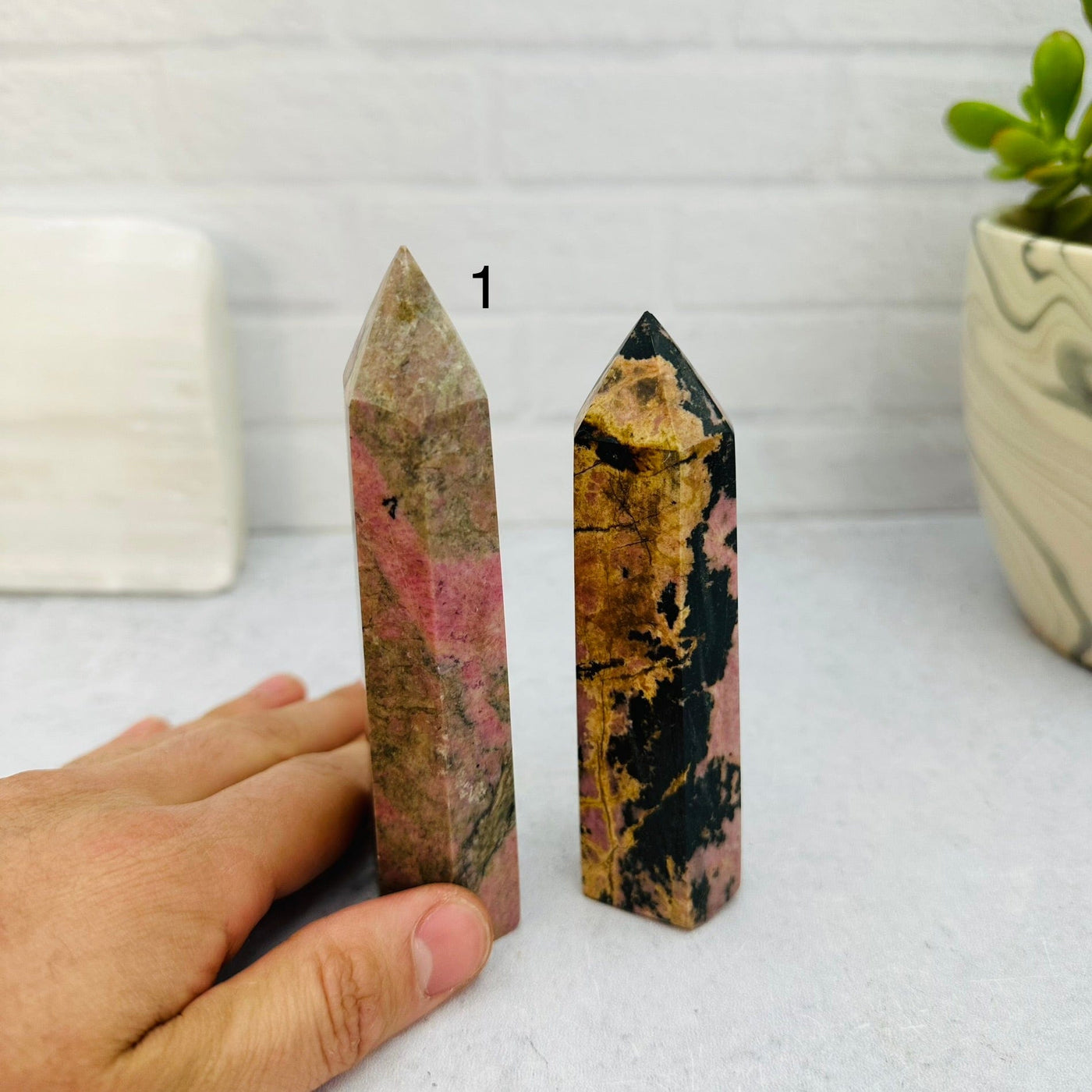 Rhodochrosite Polished Point Towers - You Choose - 01
