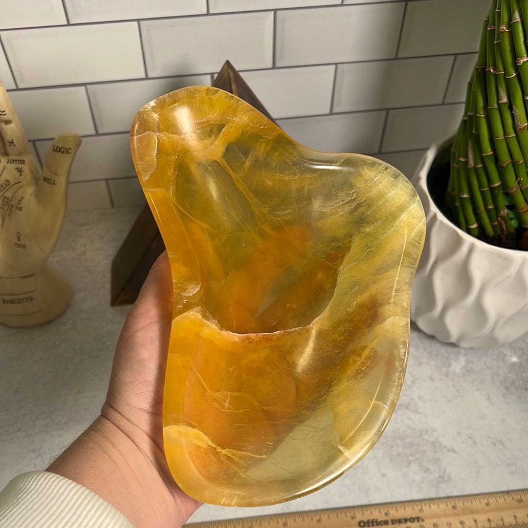 Fluorite Crystal Bowl - Palm reference