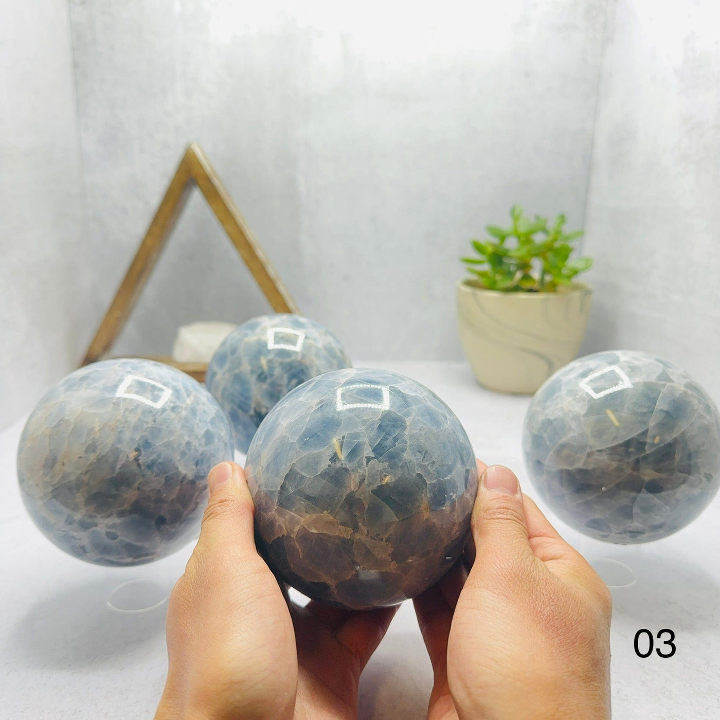 Blue Calcite Polished Spheres -- You Choose- 3