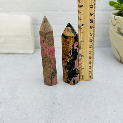 Rhodochrosite Polished Point Towers - You Choose with measurements