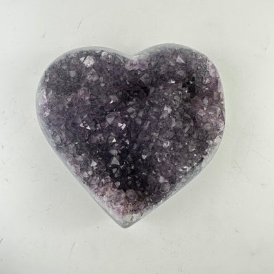Amethyst Crystal Cluster Heart from top view