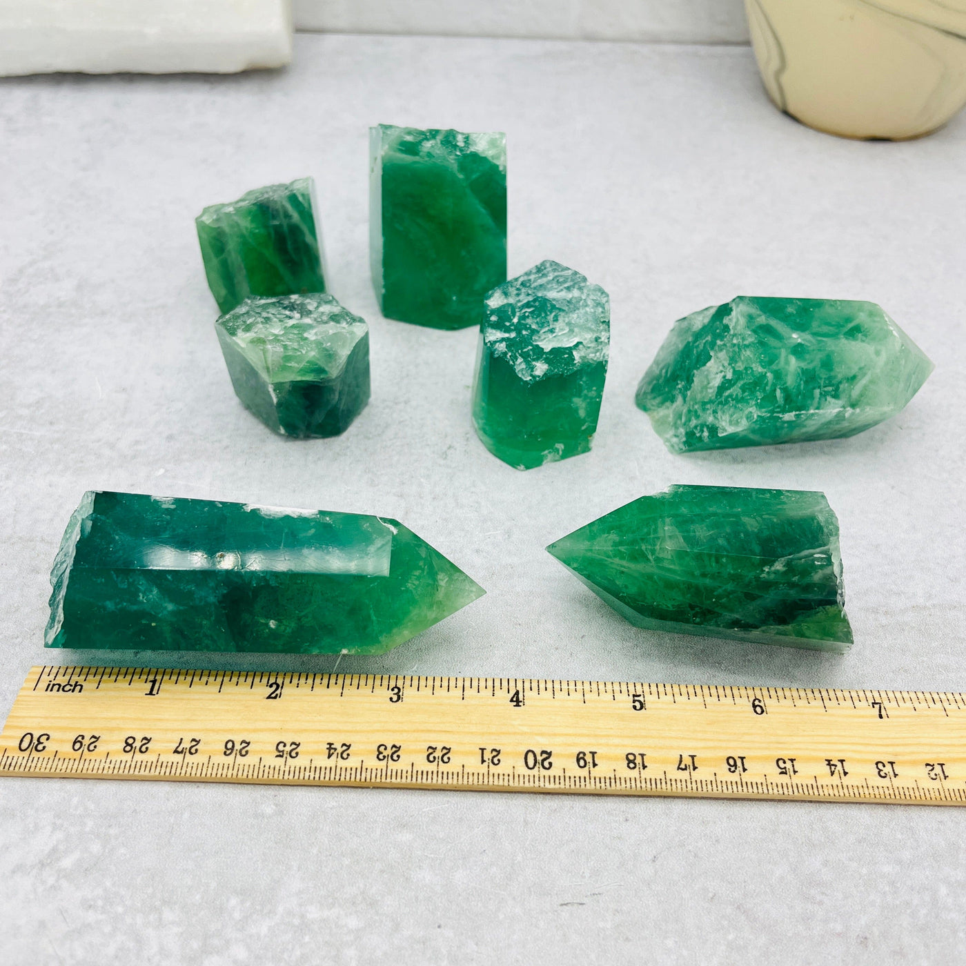 Green Fluorite Crafters 2.5lb Bag- With Measurements