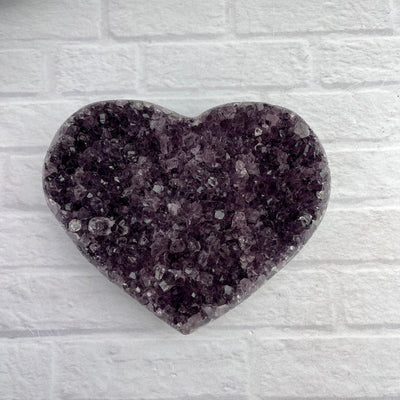  Purple Cluster Amethyst Druzy Heart Top View