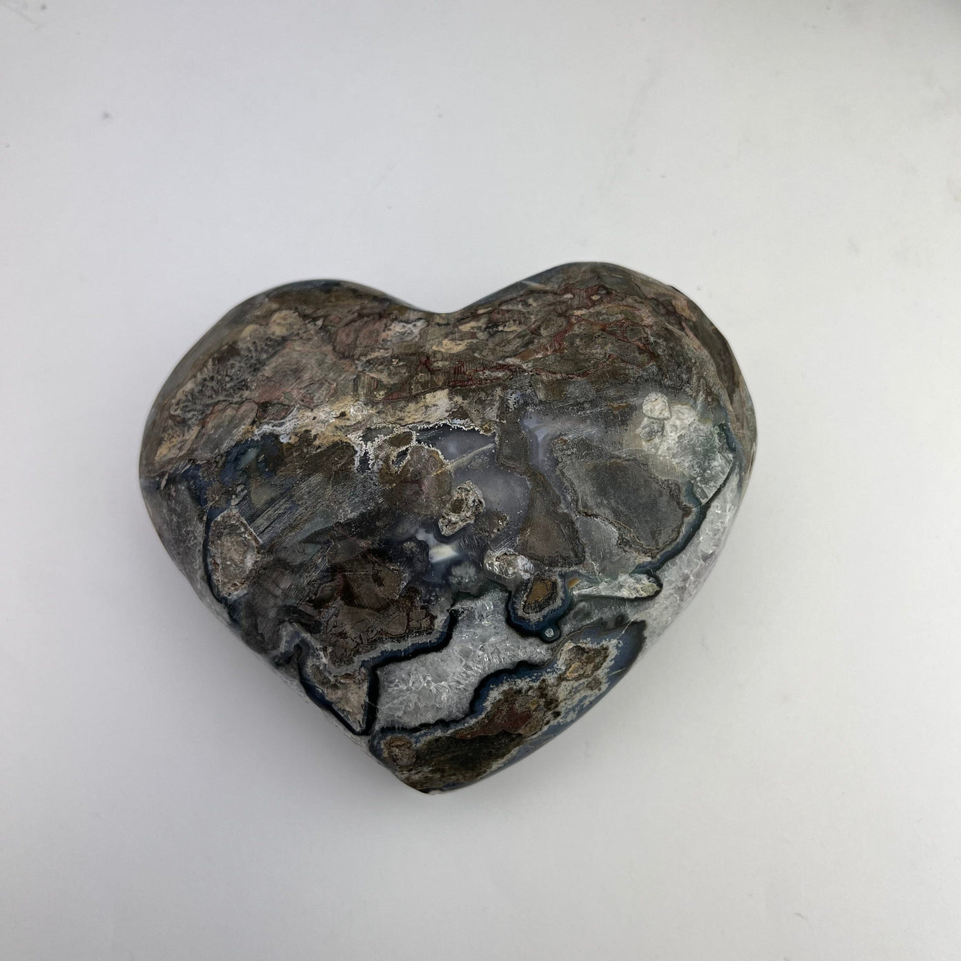 Purple Amethyst Heart Druzy Crystal back view