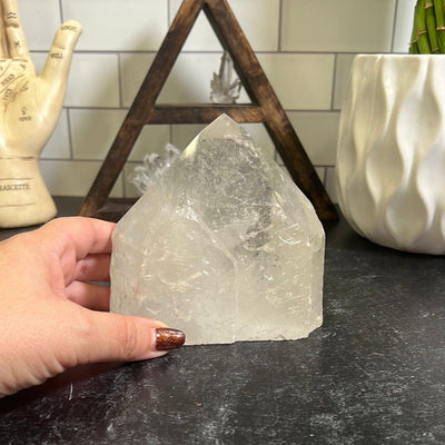 Crystal Quartz Wide and short point.