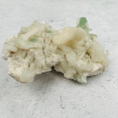Green Apophyllite with Stilbite Zeolites - Side View