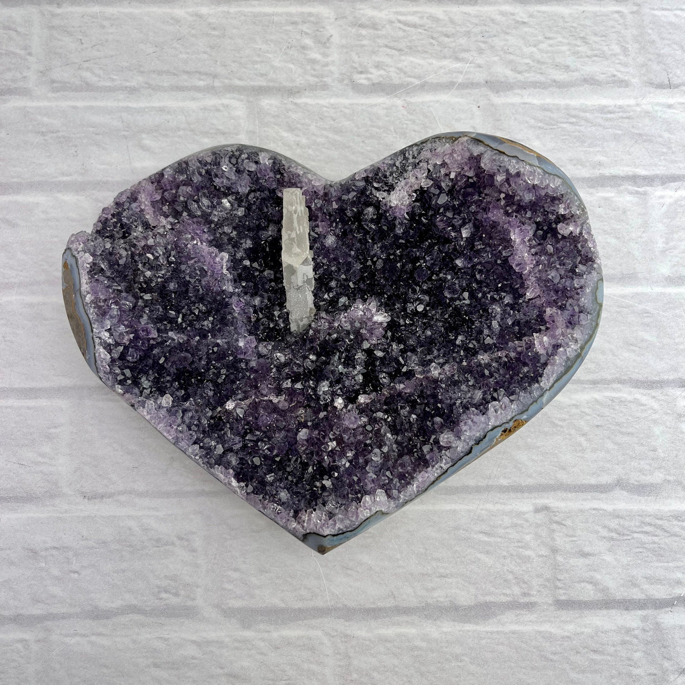  Amethyst Purple Cluster Druzy Heart Top view