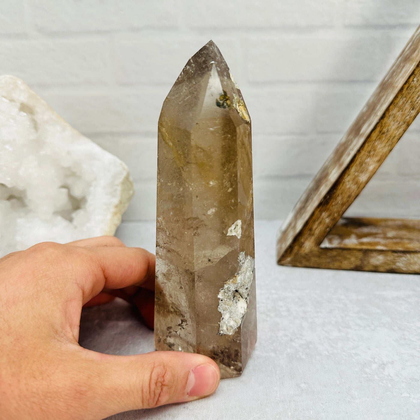  Polished Lodalite Points with Natural Inclusions - OOAK - with finger