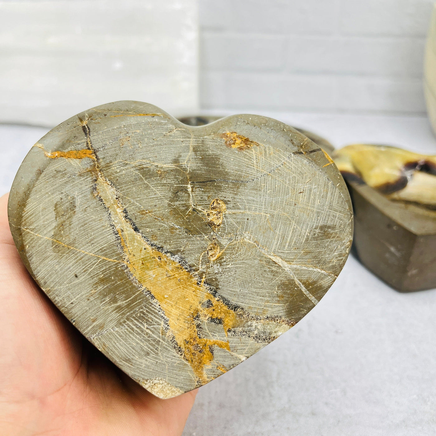 Septarian Heart Polished Bowl - Back View #3