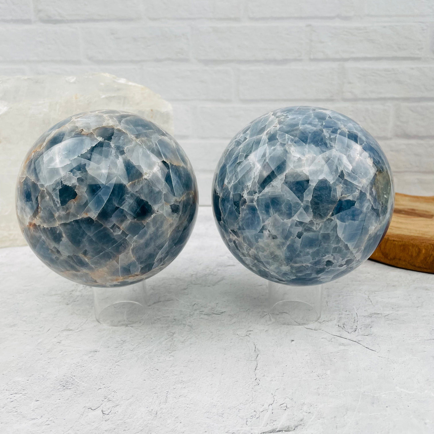 Blue Calcite Polished Sphere - You Choose - front