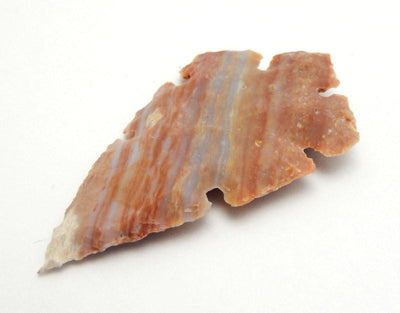 up close of  the 2" jasper arrowhead to show detail formation and colors