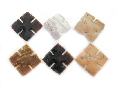Jewelry Supplies - Light Colored Jasper Cross -- Raw Jasper Cross Perfect For Wire Wrapping-- (RK164B4)