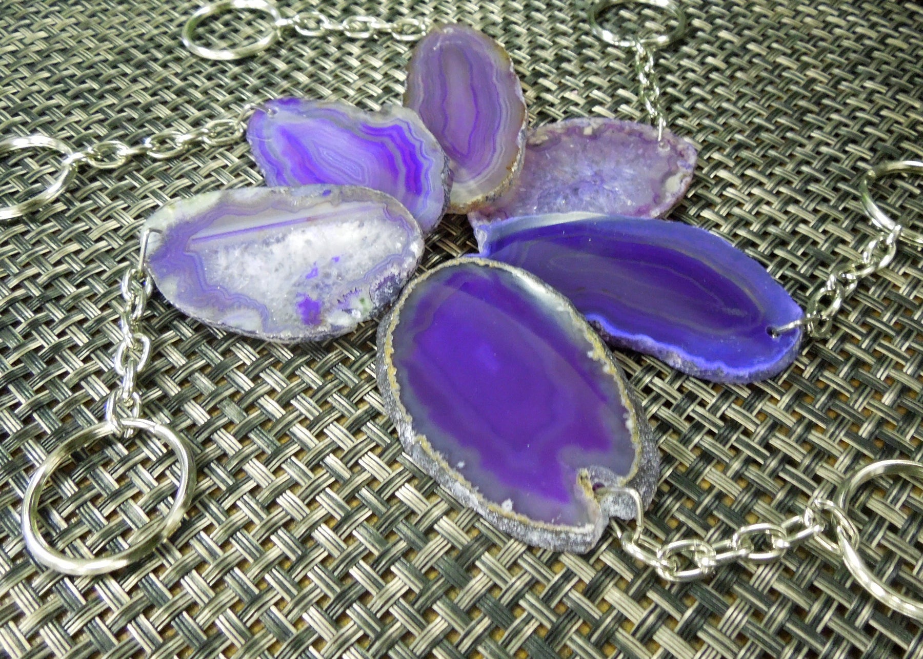 Agate Key chain- Dyed Agate Keychains - Choose Your Color and Quantity ...