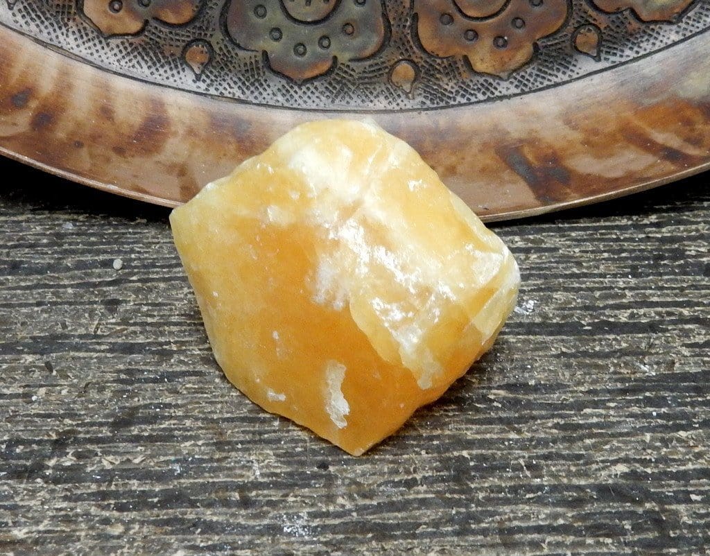 Orange Calcite Stone - one close up