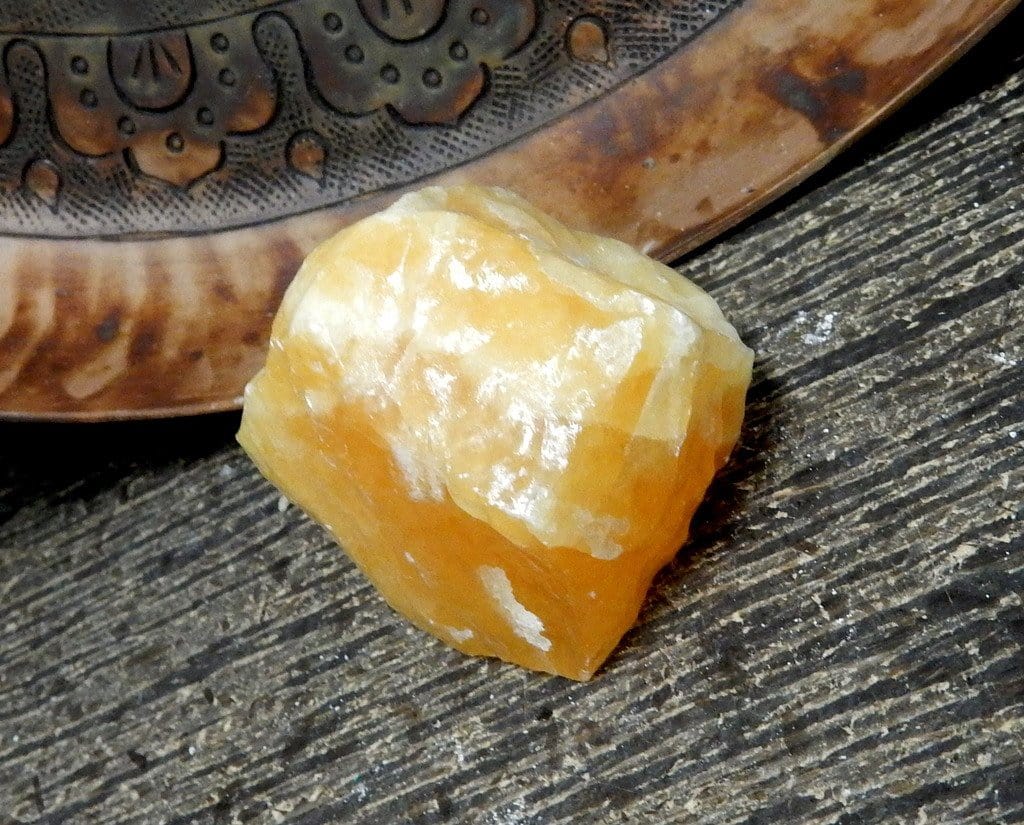 Orange Calcite Stone - one close up