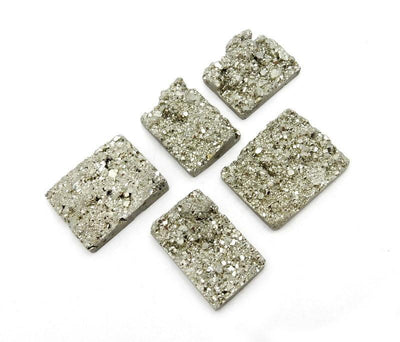 Top view 5 Pyrite Cabochons