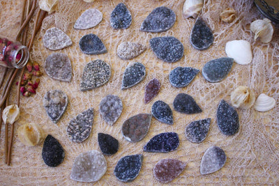 large teardrop druzy cabochons with decorations